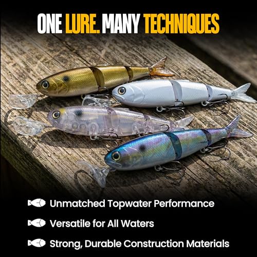Headbanger Spitfire Topwater Fishing Lure (4-1/2" & 6-1/2") - color: Pearl White, size: 4-1/2"