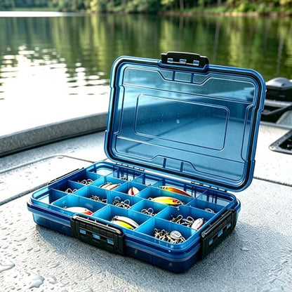 BEAR PAW 3700 Fishing Tackle Boxes Large Waterproof Fishing Tackle Box Lure Tray Storage Organizer Plastic Box with Adjustable Dividers Blue - style: 3700 Waterproof