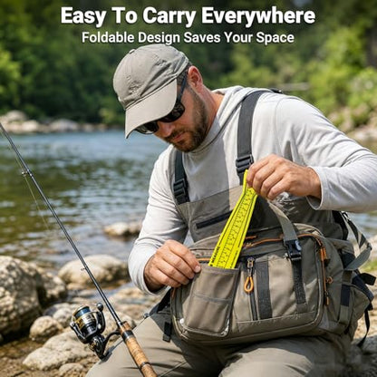Dnyta Fish Measuring Board, 32in Foldable Portable Double-Sided Fish Ruler, Precise Measurement for Fishs and Crabs, Yellow