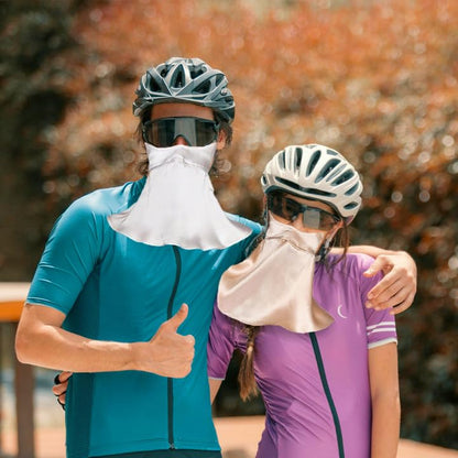 UPF 50+ Pure Silk Face Cover UV Protection Sunscreen Sun Protection Face Mask Reusable Sport Face Scarf Mask for Women - color: White