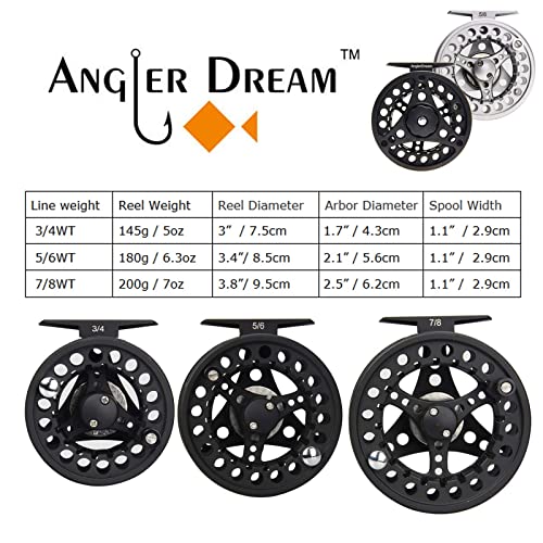 Fly Fishing Rod and Reel Combo - 3/5/8 WT Starter Kit with 4-Piece Fly Rod - color: Fly fishing kit 5-6WT Black Reel