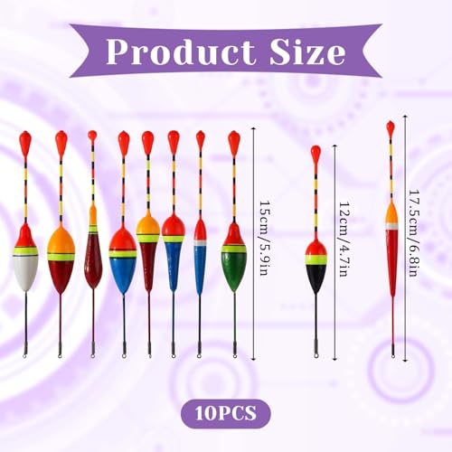 Fishing Float and Bobber,10 Pcs Oval Trout Float Foam Fishing Floats Wood Slip Fishings Bobbers, Bobber Stopper Spring Stick Slip Floats Accessories for Fishings