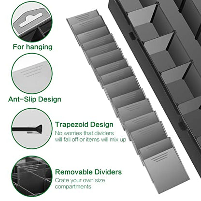 Gbivbe Large 24 Grids Plastic Organizer Box Adjustable Dividers,Clear Storage Box for Jewelry, Art DIY Crafts, Washi Tapes, Beads and Small Parts(Black,2Pack) - color: Black-2