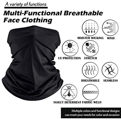 Geyoga Neck Gaiter Bandana Face Mask Summer UV Protection Cooling Breathable Face Mask Neck Scarf Balaclava for Men Women - color: Simple Colors