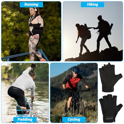 Ptwola Fingerless Gloves Fishing Gloves Paddling Glove Sailing Glove RowingGloves KayakGloves WaterGloves SportsGloves FishingGloves for Men Women Training Cycling Workout Gym Fitness Pull Up