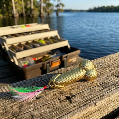 Gag Fishing Lures Set Metal Luminous Sequin Spoons Funny Top Water Bass Fishing Lures Fishermen Gear Spinner Baits Freshwater Saltwater Equipment Fishing Hook for Fishing Lover Men - color: Gold