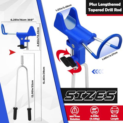 Shappy 2 Pcs Upgraded Bank Fishing Rod Holders with Glow Anti-Slip Soft Pad Fishing Pole Holders for Ground 360° Adjustable Rust-Proof Holder Sea Foldable Catfish Bank Pole Gift for Men Father Gift