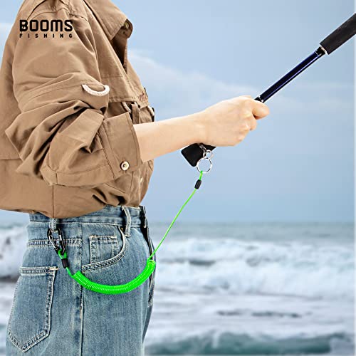 Booms Fishing T01 Coiled Lanyards for Fishing Rods and Fly Fishing Nets - color: Green, 3pcs