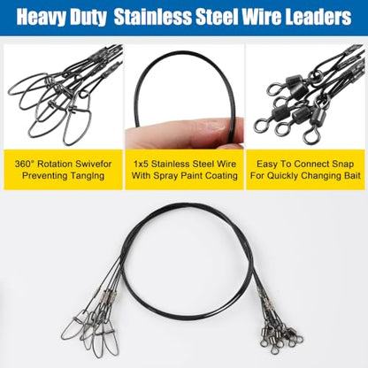 Saltwater Surf Fishing Tackle Kit, 124pcs Saltwater Fishing Gear Fish Finder Rig Pompano Rigs Pyramid Weights Sinker Slider Fishing Hooks Swivels Snaps Various Accessories