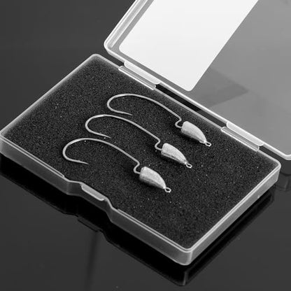 Weedless Darter Swimbait Jig Heads, Bullet Style Weighted EWG Offset Hooks for Texas Rig Fishing 1/8 3/16 1/4 3/8oz - size: Assorted - 15Pack