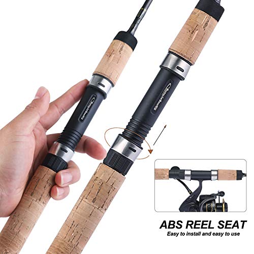 Sougayilang Fishing Rods Graphite Lightweight Ultra Light Trout Rods 2 Pieces Cork Handle Crappie Spinning Fishing Rod - color: Spinning8'0''-L-2pcs