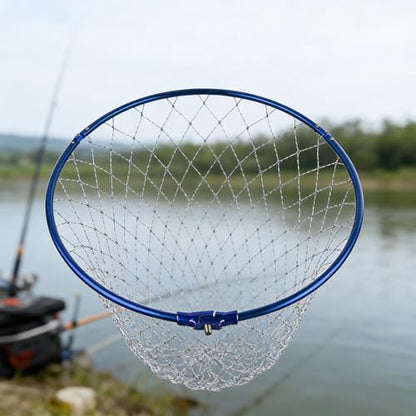Round/Triangular Frame Fishing Landing Net Replacement Frame Foldable Aluminum Alloy Landing Dip Net Fishing Accessory - color: round, size: 50cm