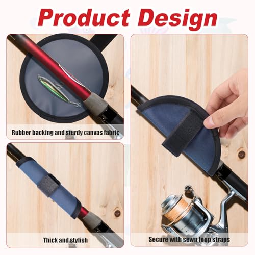 4pcs Fishing Lure Wraps, Lure Wrap Covers Nylon Lure Wrap 5.9 Inch Lure Hook Covers Fishing Rod Glove for Fishermen Safe Fishing - color: Sky Blue