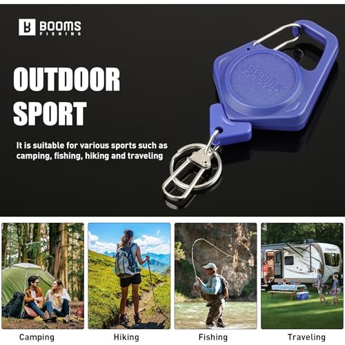 Booms Fishing Braided Line Scissors: Micro-Serrated Stainless Steel Blades Line Cutter - XW01 4.1" Fishing Serrated Shears with Zinger Retractor - style: Scissors + Fishing Retractor