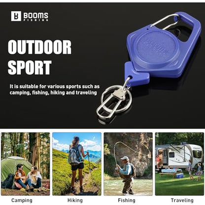Booms Fishing Braided Line Scissors: Micro-Serrated Stainless Steel Blades Line Cutter - XW01 4.1" Fishing Serrated Shears with Zinger Retractor - style: Scissors + Fishing Retractor