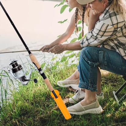 DOITOOL Fishing Rod Holder Ground Rod Support Stand Heavy-Duty Yellow Beach Sand Spike Multi-Function Bank Fishing Pole Rack for Shore and Surf Anglers