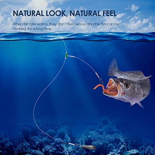 Fishing Leader Fishing Rigs, Luroad 6/12/18 Pcs Nylon-Coated Lines with Swivels Snap Beads, Stainless Steel Hooks Crimps Saltwater Freshwater for Fishing Lovers Angler, 1 Arm/ 2 Arms - color: B.1 Arm-Green-12pcs