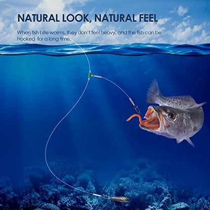 Fishing Leader Fishing Rigs, Luroad 6/12/18 Pcs Nylon-Coated Lines with Swivels Snap Beads, Stainless Steel Hooks Crimps Saltwater Freshwater for Fishing Lovers Angler, 1 Arm/ 2 Arms - color: B.1 Arm-Green-12pcs