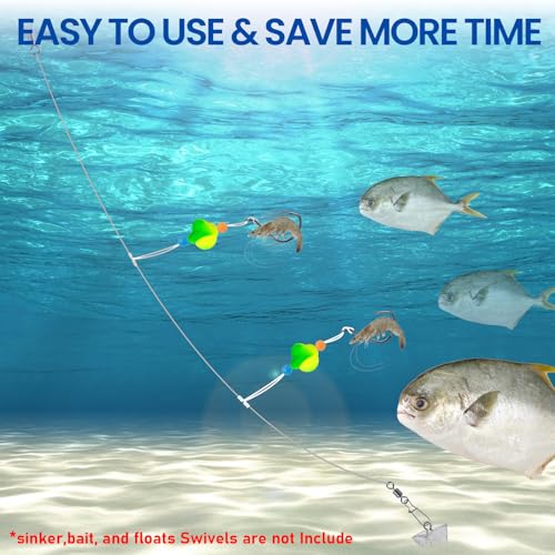 20lb-70lb 100knots Pre-Tied Dropper Loop Fishing Rig, 18" Spacing, 5.5" Loop Size, Ideal for Saltwater & Freshwater Fishing - size: 40LB-100knots