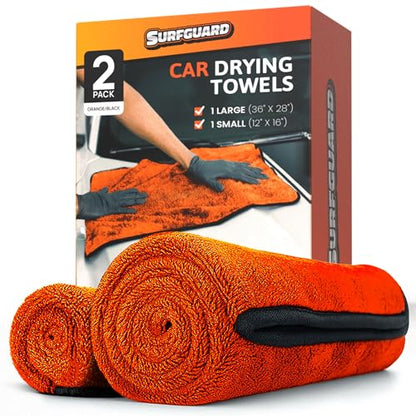 Car Drying Microfiber Towels, Extra Large Cleaning Cloth Towel with No Streaks, Reusable, Superior Water Absorbent & Scratch Free, Super Soft Detailing & Buffing Towels for Cars, 2-Pack