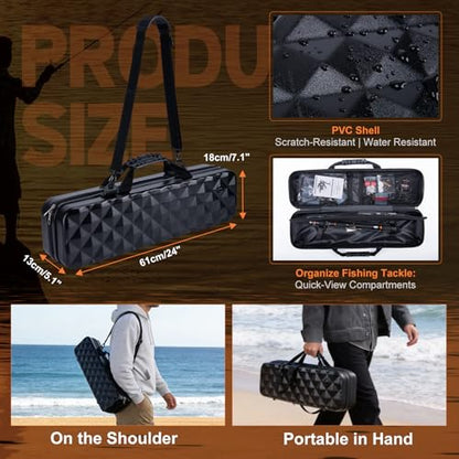Goture Spinning Fishing Rod & Reel Combo with Carrier Bag,6.6-9FT,Spin Reels, Lures Kit, Pliers, Braided Line, Fish Gripper, Carbon Fiber Freshwater Fishing Rod Full Kit for Starter - size: 8FT: Spinning Rod, style: B - Xceed 6 Pieces Rod With Pc Fishing