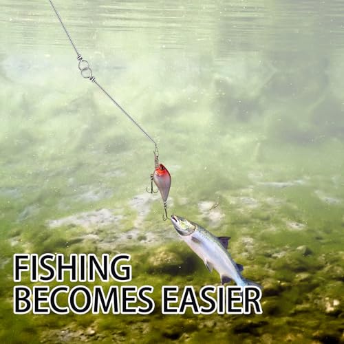 100 Pack Fishing Looped Spinner Shaft, Stainless Steel Spinner Bait Wire Fishing Lure Making Supplies - Lure Making Kit Rigs for Freshwater Bass, Trout, Walleye, Salmon, Catfish - size: 0.8*160mm