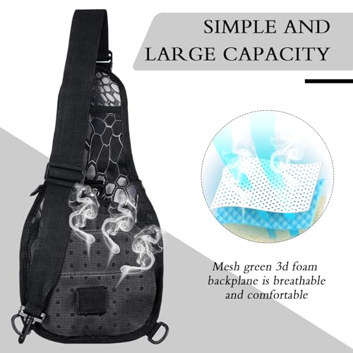 Hungdao 7 Pcs Fishing Backpack with Fishing Tool Kit Fish Gear Pliers Equipment Include Hook Remover Backpack Pliers Kit Scale Gripper Weigh Separator Fish Gifts for Men Women - color: Black