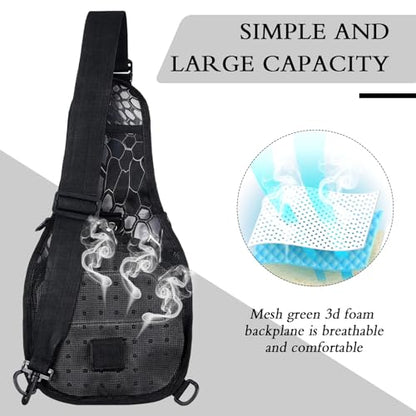 Hungdao 7 Pcs Fishing Backpack with Fishing Tool Kit Fish Gear Pliers Equipment Include Hook Remover Backpack Pliers Kit Scale Gripper Weigh Separator Fish Gifts for Men Women - color: Black