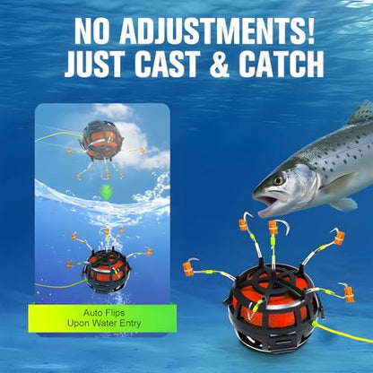 2025 New Reverse Bottom Bait Cage Fishing Hook, 360°Floating Bait Cage, Spring Baits Cages Trap Fishings Hooks, Compatible with Cubes, Pellets, Powdered-Baits for Under 27lb Fish - color: No.13: Under 22 lb