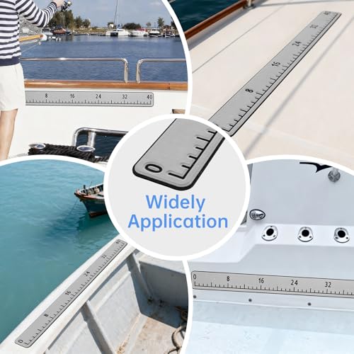 Fish Ruler with 3M Adhesive - 40in EVA Foam Fish Measuring Ruler for Fishing Boat Marine Accessories, Waterproof Non Slip Fish Measuring Tape, Fish Measurement Sticker Tool for Boat Kayak - color: Light Grey