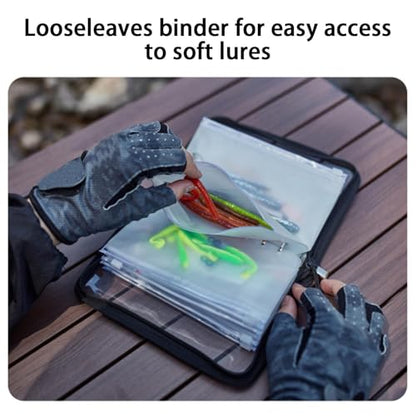 Bait Bags for Fishing - Clear PVC Ring Binder Storage, Ten Page Lure Organizer | Waterproof Sleeve Wallet, Boat, Shore, Lake, River, Pond, Saltwater, Freshwater Tackle Carry System, Outdoor Sport