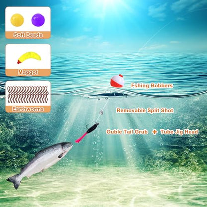 FONMANG 322-Piece Fishing Lures Kit - Buzz Bait/Spinner Baits/Jig/Frog, Fishing Tackle Box with Tackle Included, Soft Bait/Hooks/Weights, Fishing Gear Lure Kit Gift for Men Freshwater Bass Trout - color: C-320pcs Trout Fishing Kit