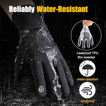 Winter Gloves for Men Women Waterproof Glove,Touchscreen Gloves Thermal Snow Gloves for Running Cycling - size: X-Large