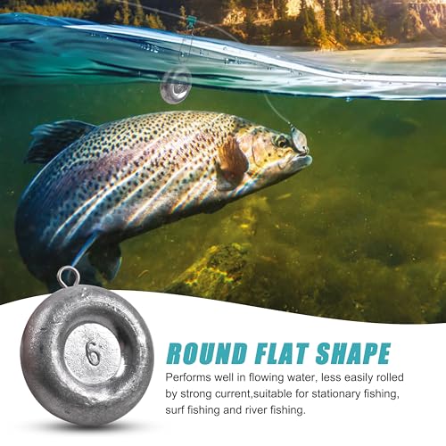 Disc Sinkers Fishing Weights, Coin Fishing Sinkers Weights Saltwater Surf Fishing Weights Bottom Drifting Trolling Catfishing Fishing Sinkers Saltwater Gear Tackle 1oz 2oz 3oz 4oz 5oz 6oz 8oz - style: Mixed (1+2+3+4oz)kit, 10 Pack