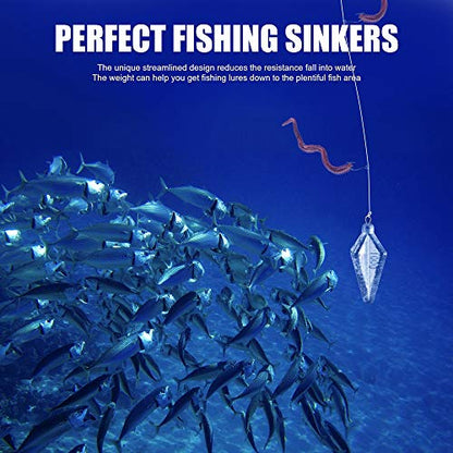 50Pcs Fishing Sinkers Weights Kit Worm Fishing Sinker Weight Bullet Lead Sinkers Fishing Set