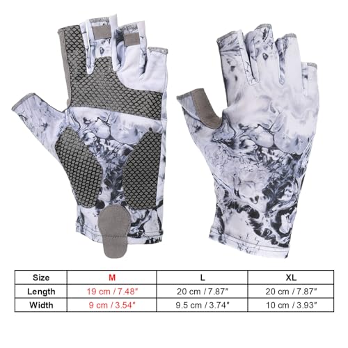 PATIKIL Fishing Gloves, Breathable Fingerless Sun Protection Gloves for Men Women Kayaking Rowing Cycling Hiking - color: Grey, size: Medium