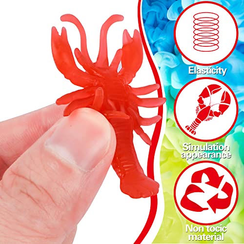 20 Pcs Mini Lobster Claw Crawfish Boil Party Supplies Soft TPR Lobster Food Models Fake Crawfish Party Decorations for Early Education Teaching Aids, Pendants, Party Shooting Props,Sea Creature Models