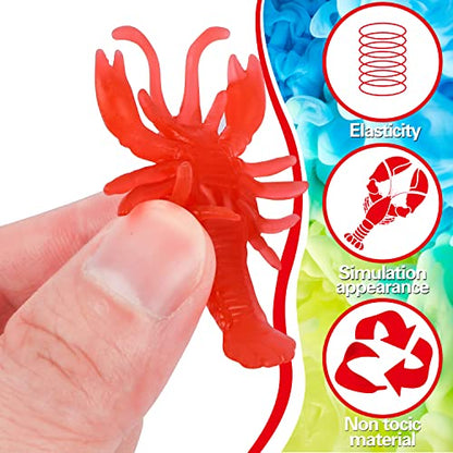 20 Pcs Mini Lobster Claw Crawfish Boil Party Supplies Soft TPR Lobster Food Models Fake Crawfish Party Decorations for Early Education Teaching Aids, Pendants, Party Shooting Props,Sea Creature Models
