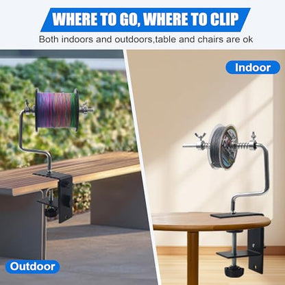 SILANON Fishing Line Spooler Adjustable Fishing Line Winder Spooler Machine Portable Stable Reel Spooler with Clamp Spooling Station System for Spinning Casting Reels - style: Type B-With Clamp