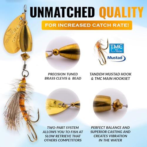 RoxStar Fly Strikers Proven Nationwide to Out-Fish Any Spinner | Hand-Tied in The USA | Most Versatile Fishing Spinner Ever! Trout, Bass, Steelhead