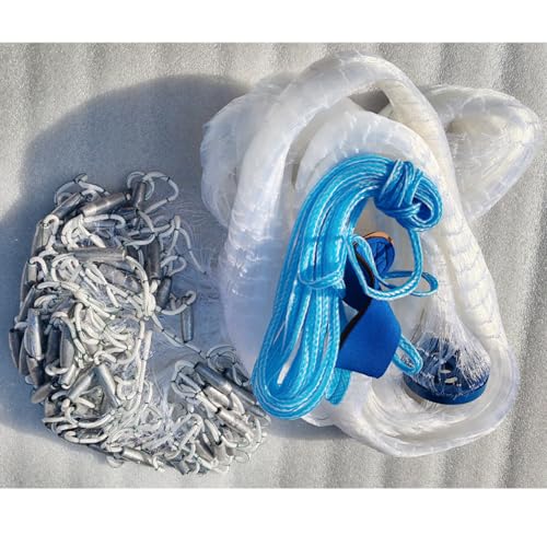 Lawaia Cast Net with Lead Sinkers Fishing Throw Nets Hand Castnet Shrimp Bait Traps 1/2 inch Mesh for Freshwater Saltwater with 3ft/4ft/5ft/ 6ft/ 7ft/ 8ft/ 9ft/ 10ft/ 11ft/ 12ft Radius - size: 6FT Radius