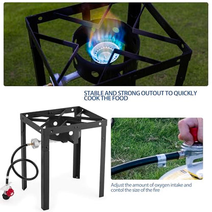 OuterMust 58,000 BTU Outdoor Fish Fryer with Baskets and Lid, 18 Qt. Propane Deep Fryer and 2 Inner Baskets, Ideal for Frying Fish, Chicken Wings, French Fries - size: 18 Qt. with Baskets and Lid