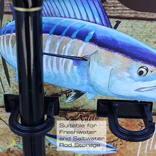 Rush Creek Creations Guy Harvey Bass Fishing Wall Storage Rack - style: Ancient Map