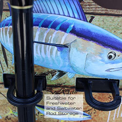 Rush Creek Creations Guy Harvey Bass Fishing Wall Storage Rack - style: Ancient Map