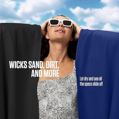 VENTURE 4TH Quick Dry Towel - Microfiber Travel Towel for Camping, Hiking, Gym, Beach - Lightweight, Packable, Compact Backpacking Companion - Black Medium - color: Black, size: 40.00" x 21.00"
