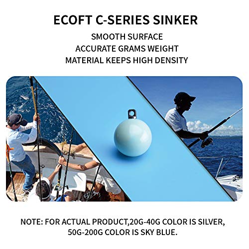 Lead Free Fishing Weights Sinkers 20g-200g Coated Egg Sinkers Cannonball Weights Assorted Sizes Bag and Fishing Weights Assortment Box Non-Lead Fishing Weights Saltwater Freshwater - style: 120g(4.23oz)-9pcs