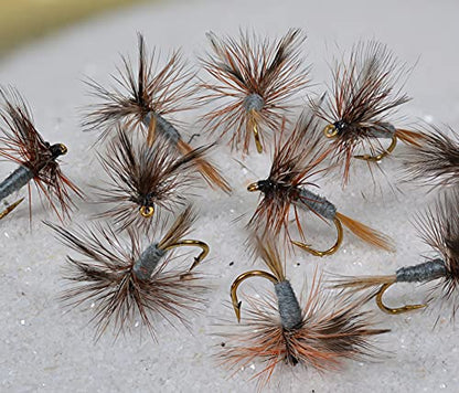 Adams Dry Fly Tied on Mustad Signature Hooks - 1 Dozen Flies - style: Hook #16
