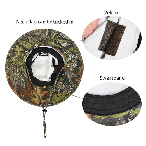 Catalonia Sun Hat for Men,Outdoor Wide Brim Hat with Neck Flap Cover for Fishing Hiking Safari Gardening - color: Camo Style C / Side Mesh