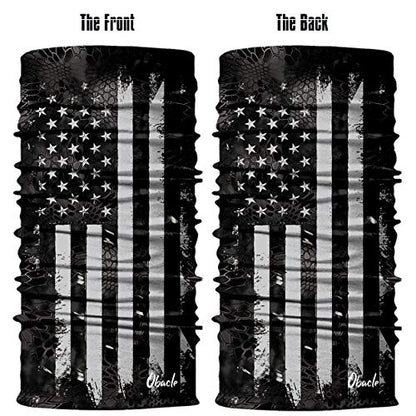 Obacle Bandana Face Mask Neck Gaiter Tube Mask Men Women for Sun Dust Protection - color: Us Flag Black Gray