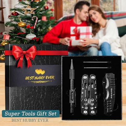 Men Gifts for Hubby from Wife, Multi tools Gift Set "BEST HUBBY EVER" with Multitool Pliers, Pocket Knife, Tactical Pen, Stocking Stuffers EDC Multi-tools(BEST HUBBY EVER) - style: Gifts for Husband "BEST HUBBY EVER"